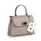Geanta dama din piele naturala DiAmanti Cesara Rose Taupe